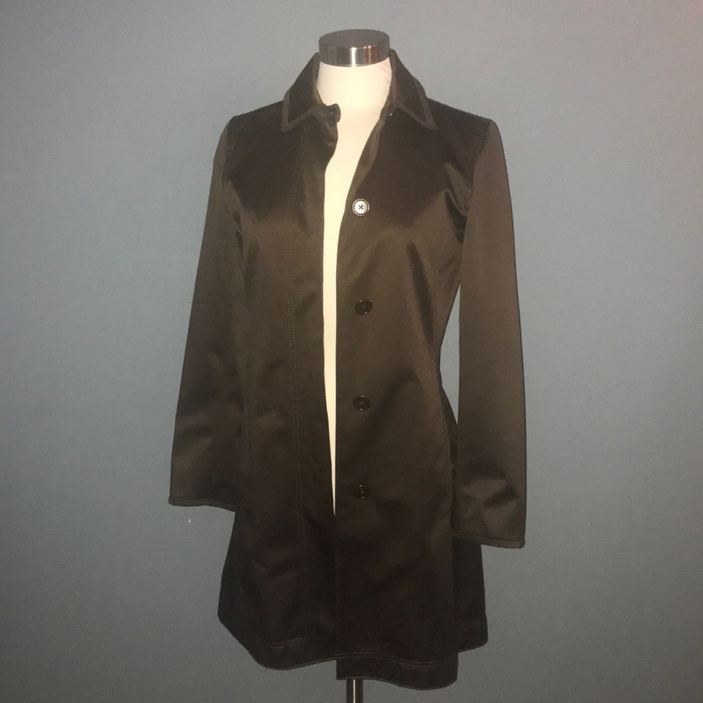 Coach brown coat with silk pink lining - size 2